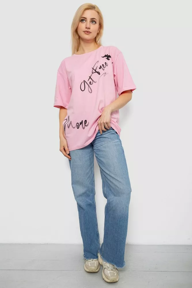 Купить Футболка женская с принтом, цвет розовый, 244R3005 - Фото №2