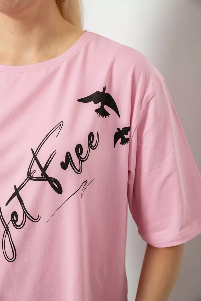 Купить Футболка женская с принтом, цвет розовый, 244R3005 - Фото №5