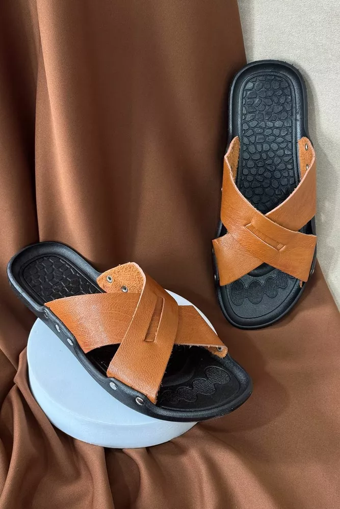 Купити Сандалії чоловічі, колір бежевий, 214RA100 - Фото №2