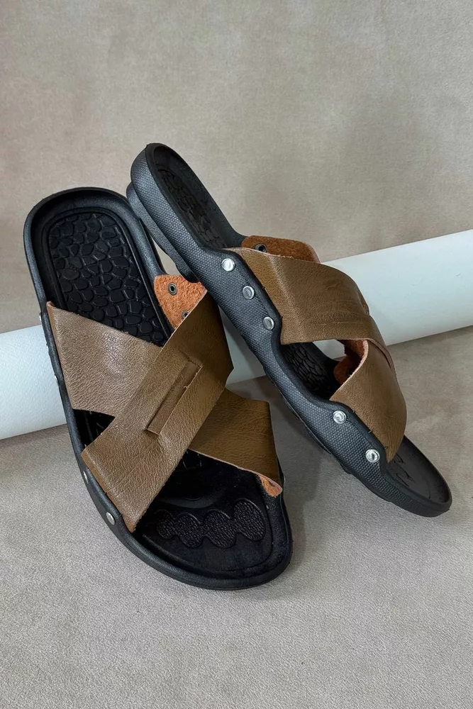 Купити Сандалії чоловічі, колір коричневий, 214RA100 - Фото №1