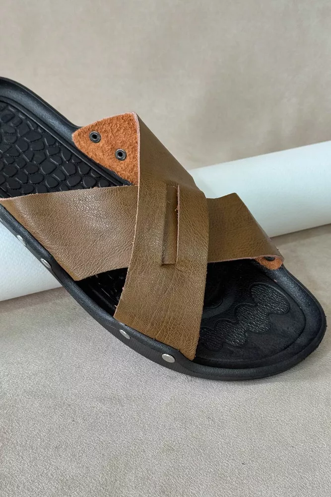 Купити Сандалії чоловічі, колір коричневий, 214RA100 - Фото №2