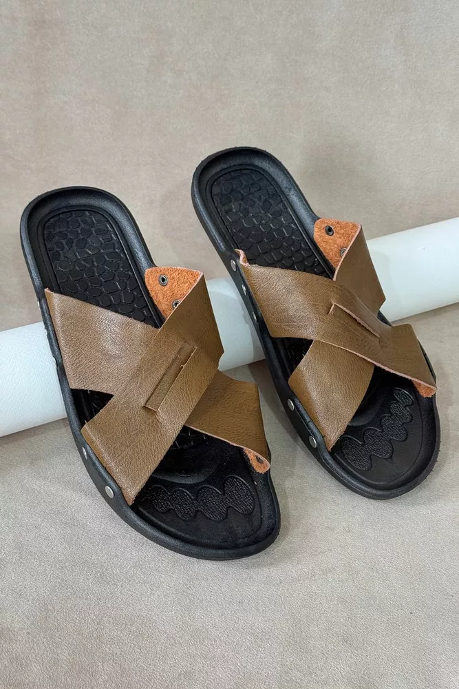 Купити Сандалії чоловічі, колір коричневий, 214RA100 - Фото №3