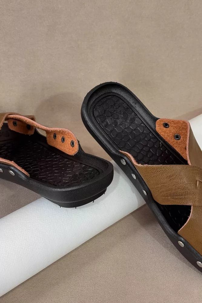 Купити Сандалії чоловічі, колір коричневий, 214RA100 - Фото №4