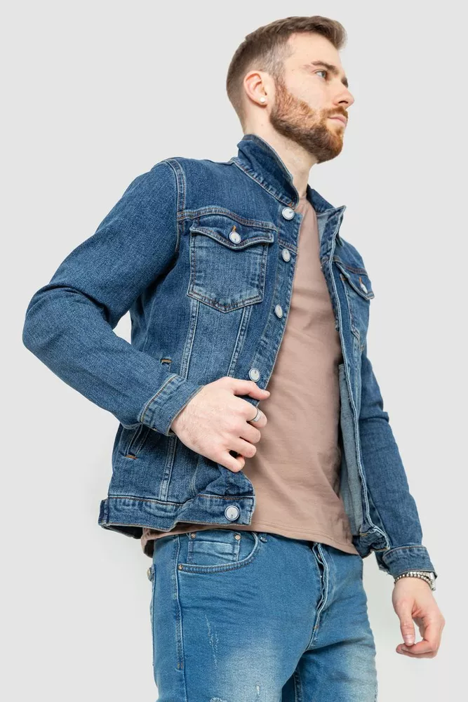 Купити Джинсова куртка чоловіча, колір синій, 157R4602 - Фото №3