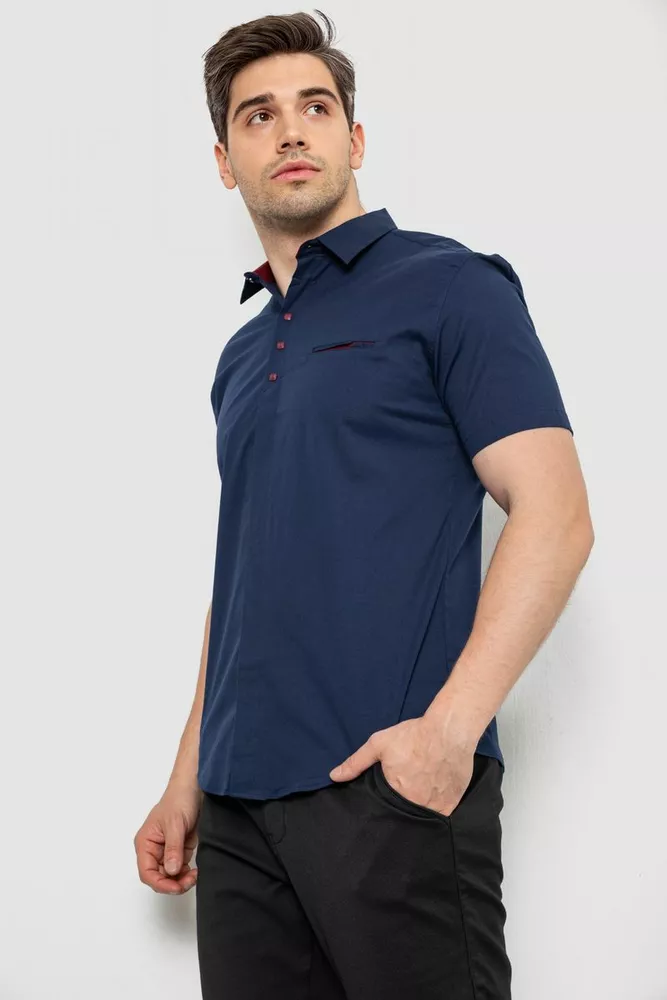 Купить Рубашка мужская, цвет темно-синий, 186R7326 - Фото №3