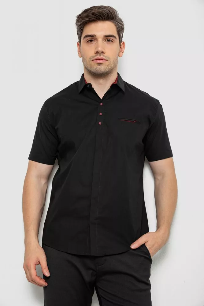 Купити Сорочка чоловіча, колір чорний, 186R7326 - Фото №1
