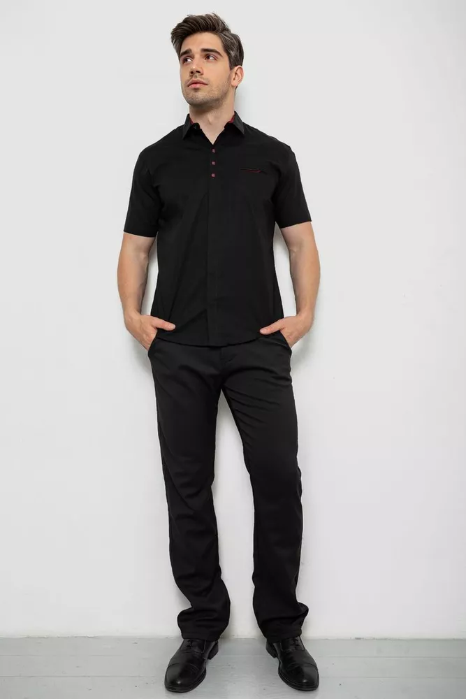 Купити Сорочка чоловіча, колір чорний, 186R7326 - Фото №2