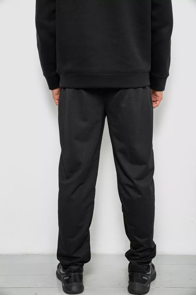 Купить Спортивные штаны мужские однотонные, цвет черный, 244R41740 оптом - Фото №4