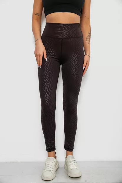 Лосини жіночі однотонні з принтом, колір чорний, 214R923