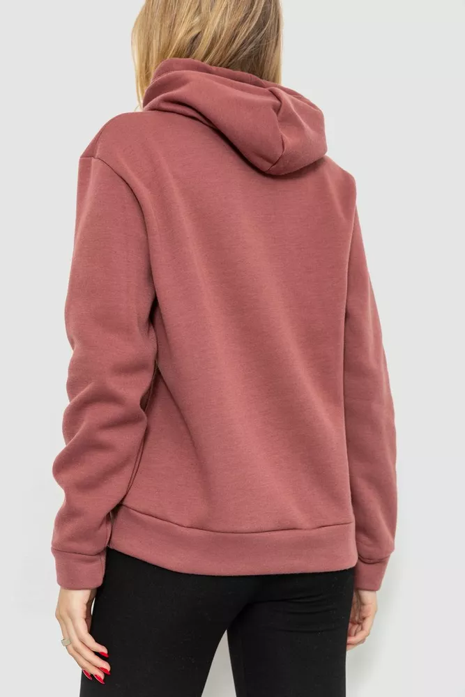 Купити Худи женский на флисе, колір сливовий, 229R150 - Фото №4