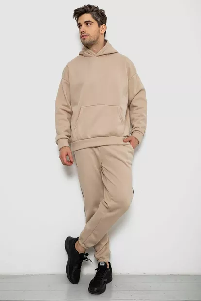 Спортивный костюм мужской на флисе  -уценка, цвет бежевый, 238R58573-U