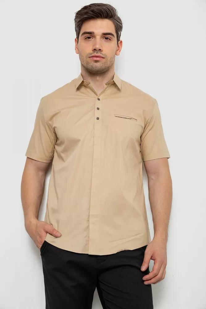 Купить Рубашка мужская, цвет бежевый, 186R7326 оптом - Фото №1
