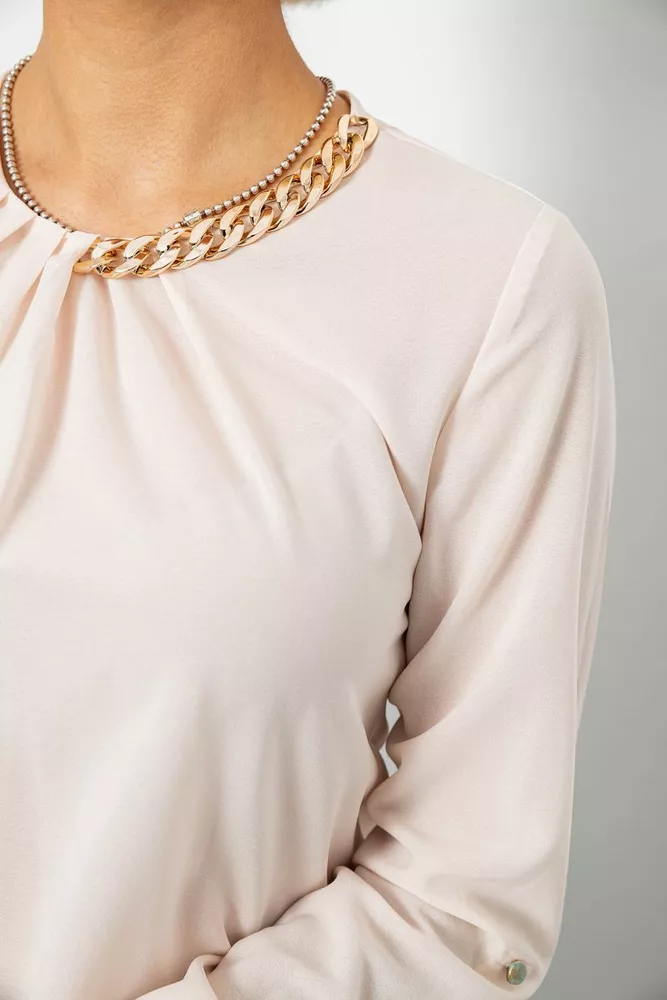 Купить Блуза однотонная  -уценка, цвет бежевый, 230R306-U-90 - Фото №5