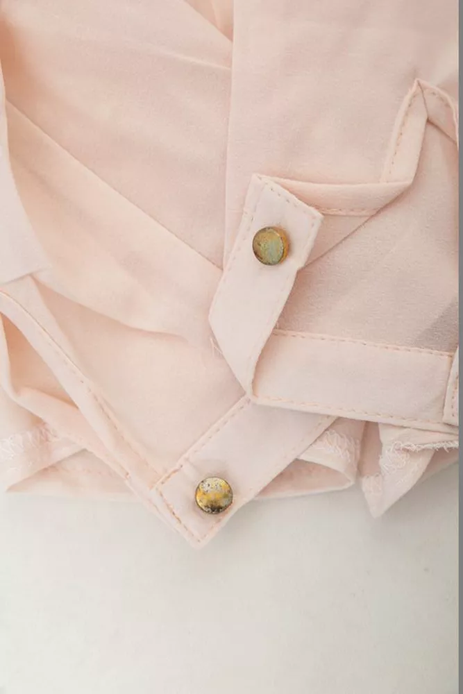 Купити Блуза однотонна  -уцінка, колір бежевий, 230R306-U-91 - Фото №6