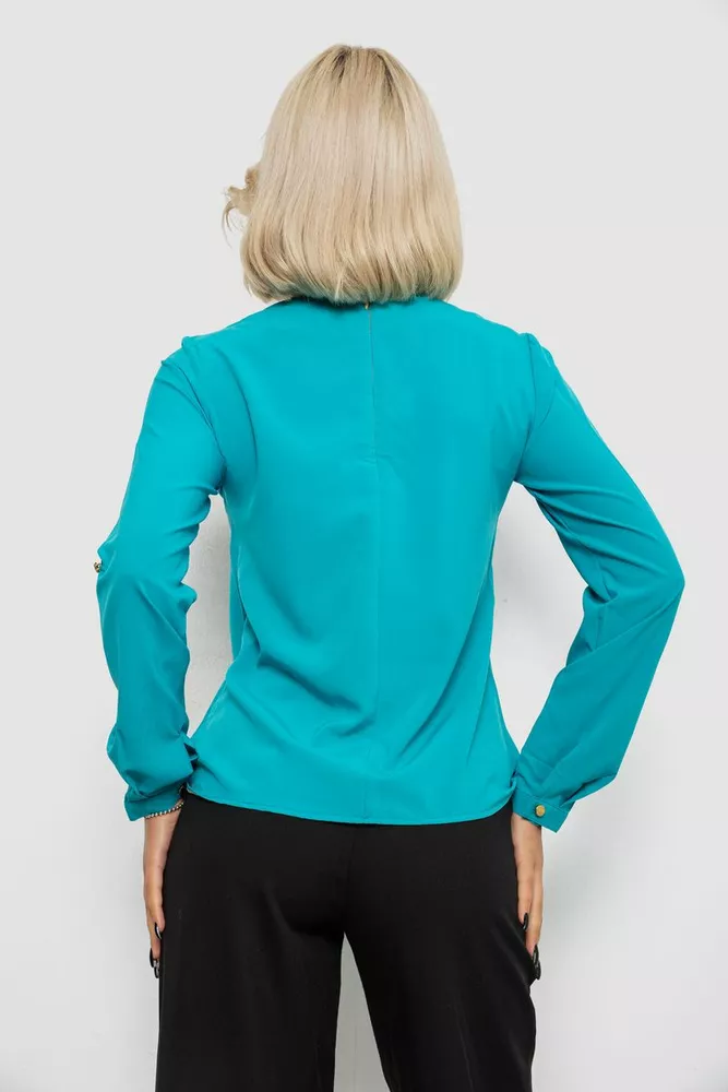 Купити Блуза однотонна  -уцінка, колір бірюзовий, 230R306-U-96 оптом - Фото №4