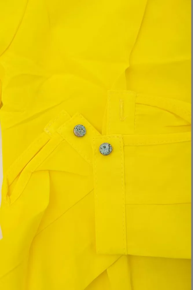 Купити Блуза однотонна  -уцінка, колір жовтий, 230R306-U-93 - Фото №6