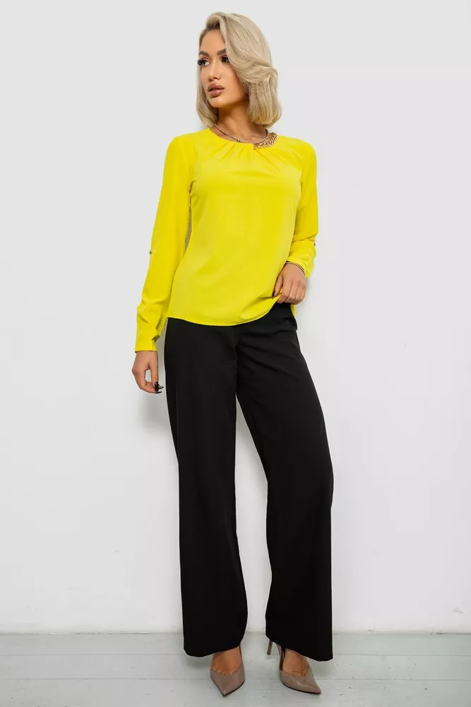 Купить Блуза однотонная  -уценка, цвет желтый, 230R306-U-94 - Фото №2