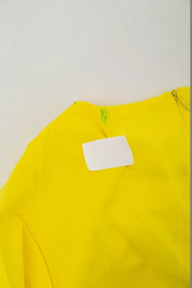 Купити Блуза однотонна  -уцінка, колір жовтий, 230R306-U-95 - Фото №6