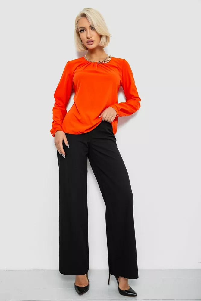Купить Блуза однотонная  -уценка, цвет оранжевый, 230R306-U-88 - Фото №2