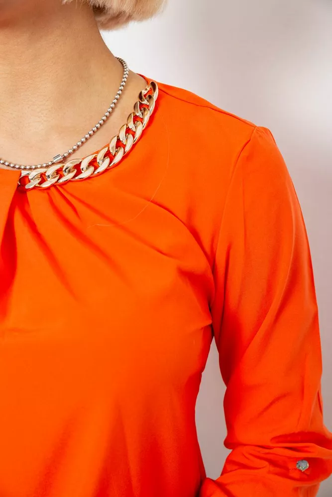 Купить Блуза однотонная  -уценка, цвет оранжевый, 230R306-U-88 - Фото №5
