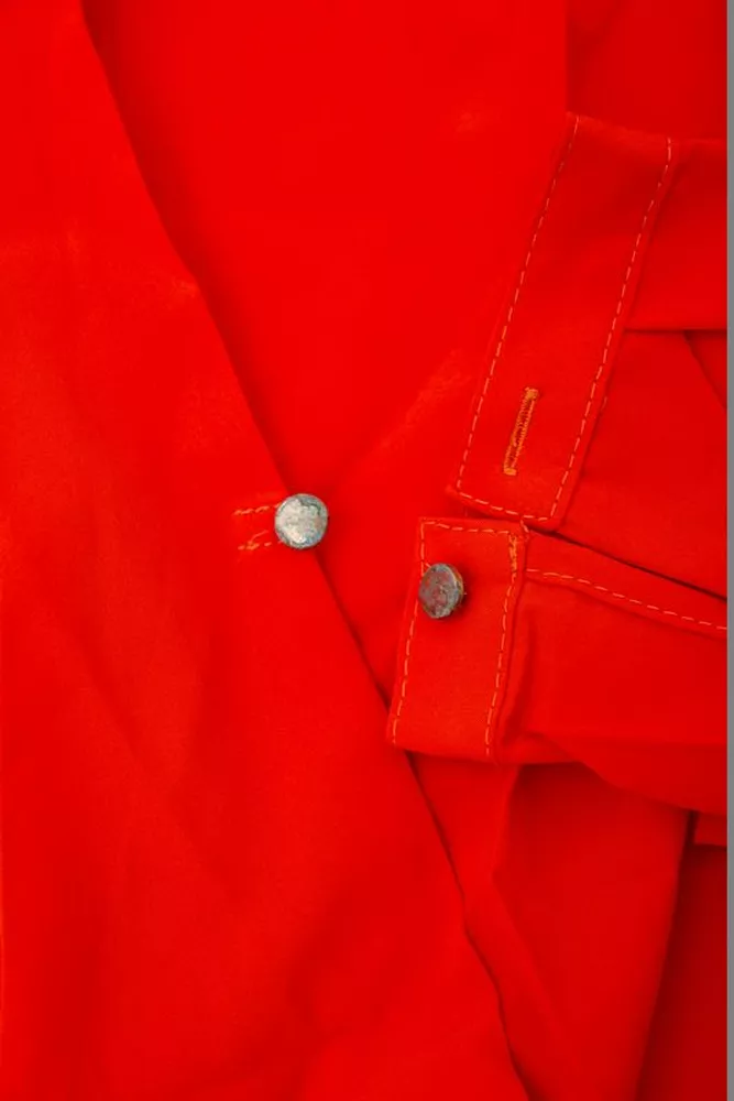 Купить Блуза однотонная  -уценка, цвет оранжевый, 230R306-U-88 - Фото №7