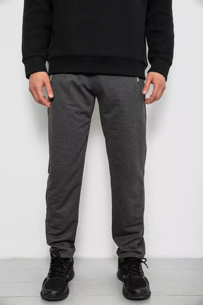 Купить Спортивные штаны мужские однотонные, цвет серый, 244R41740 оптом - Фото №1