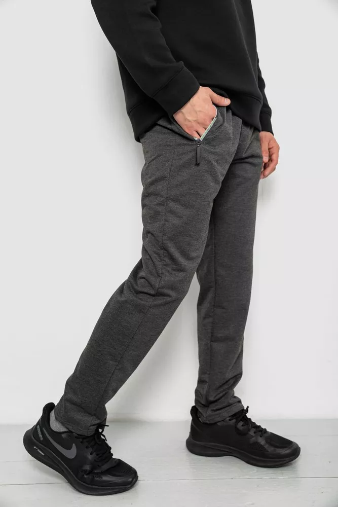 Купить Спортивные штаны мужские однотонные, цвет серый, 244R41740 оптом - Фото №3