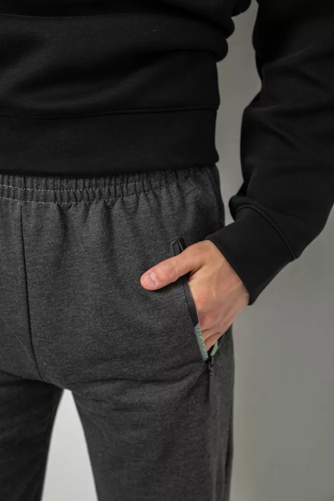 Купить Спортивные штаны мужские однотонные, цвет серый, 244R41740 оптом - Фото №5