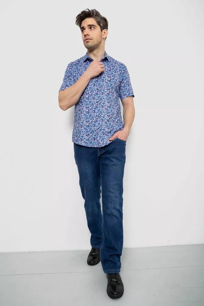 Купить Рубашка мужская с принтом, цвет синий, 186R7341 - Фото №2