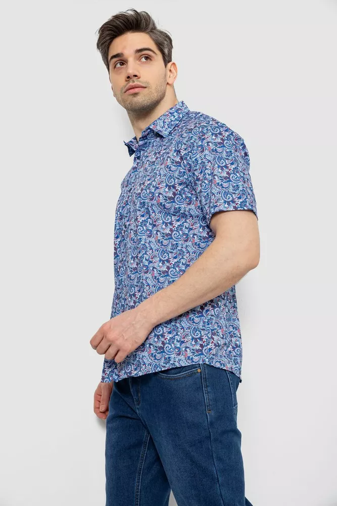 Купить Рубашка мужская с принтом, цвет синий, 186R7341 - Фото №3