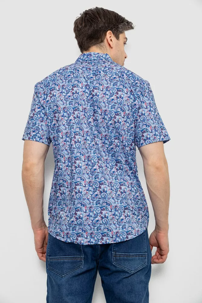 Купить Рубашка мужская с принтом, цвет синий, 186R7341 - Фото №4