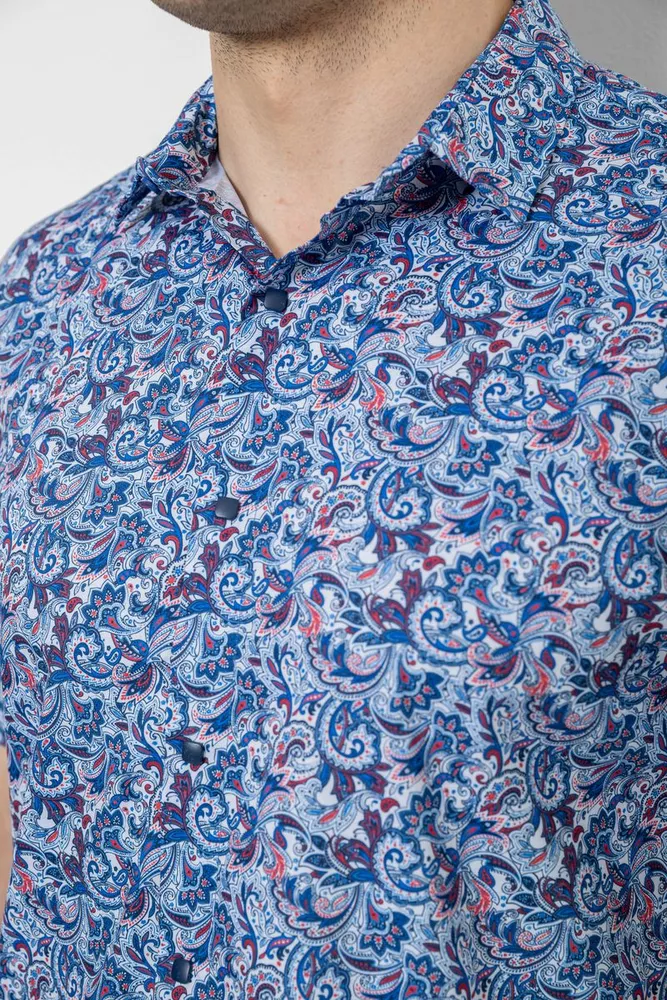 Купить Рубашка мужская с принтом, цвет синий, 186R7341 - Фото №5