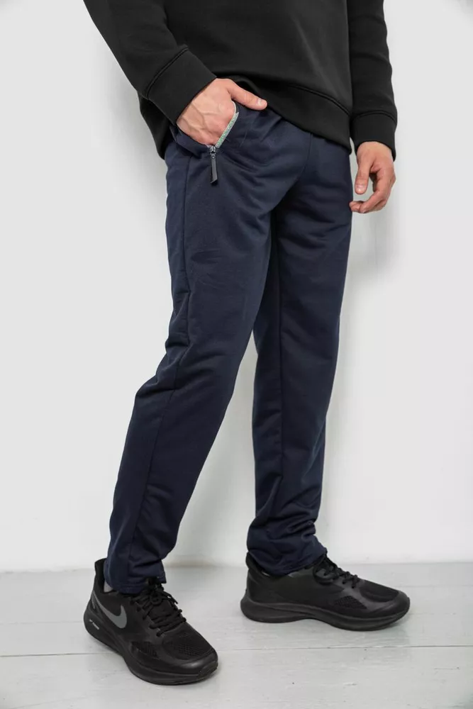 Купить Спортивные штаны мужские однотонные, цвет синий, 244R41740 оптом - Фото №3