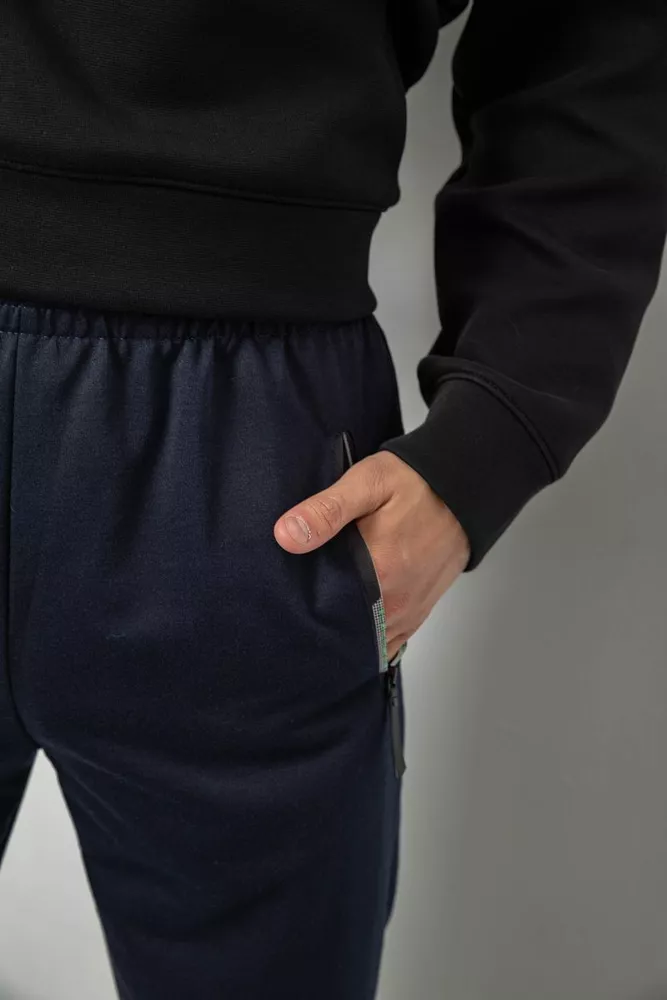 Купить Спортивные штаны мужские однотонные, цвет синий, 244R41740 оптом - Фото №5
