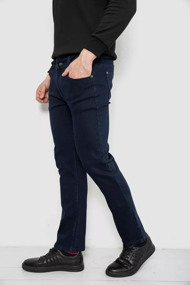 Купить Джинсы мужские однотонные Straight, цвет синий, 244R1048 - Фото №3