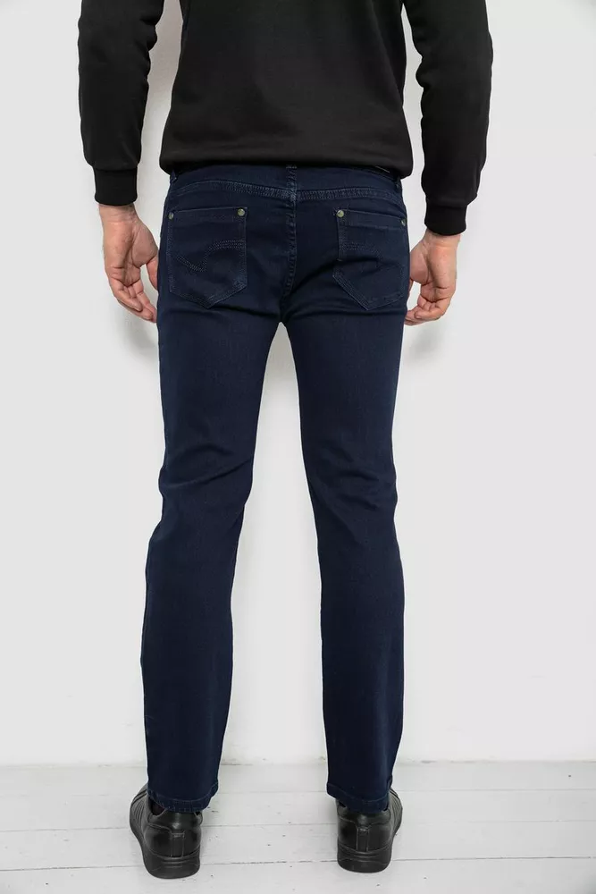Купить Джинсы мужские однотонные Straight, цвет синий, 244R1048 - Фото №4