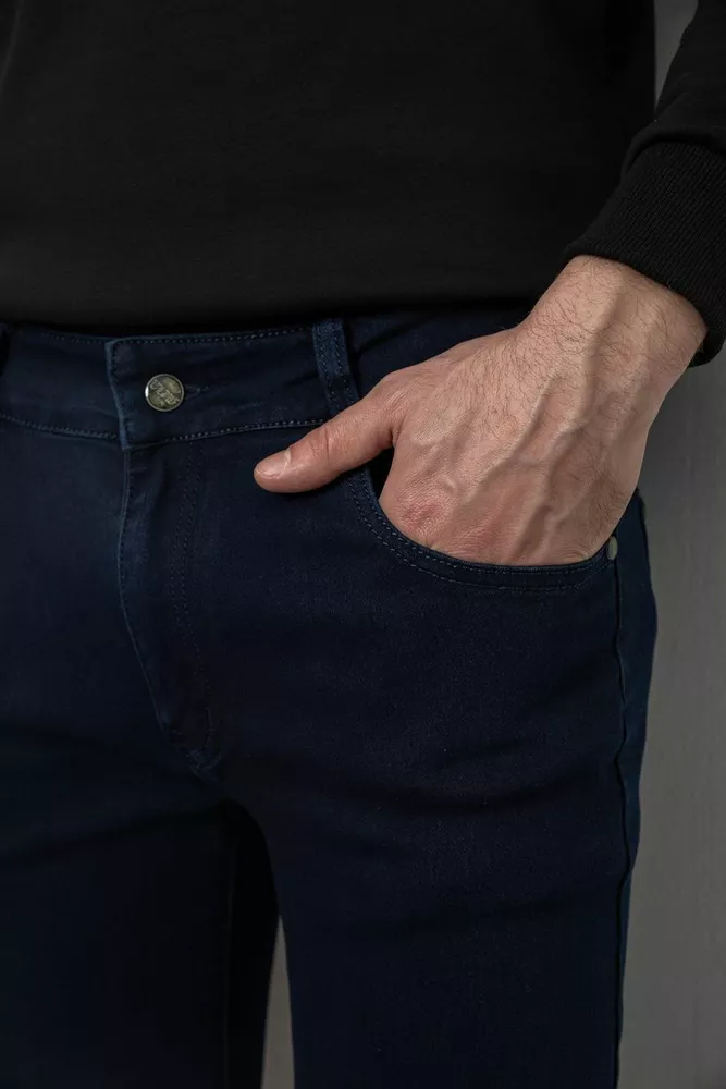 Купить Джинсы мужские однотонные Straight, цвет синий, 244R1048 - Фото №5