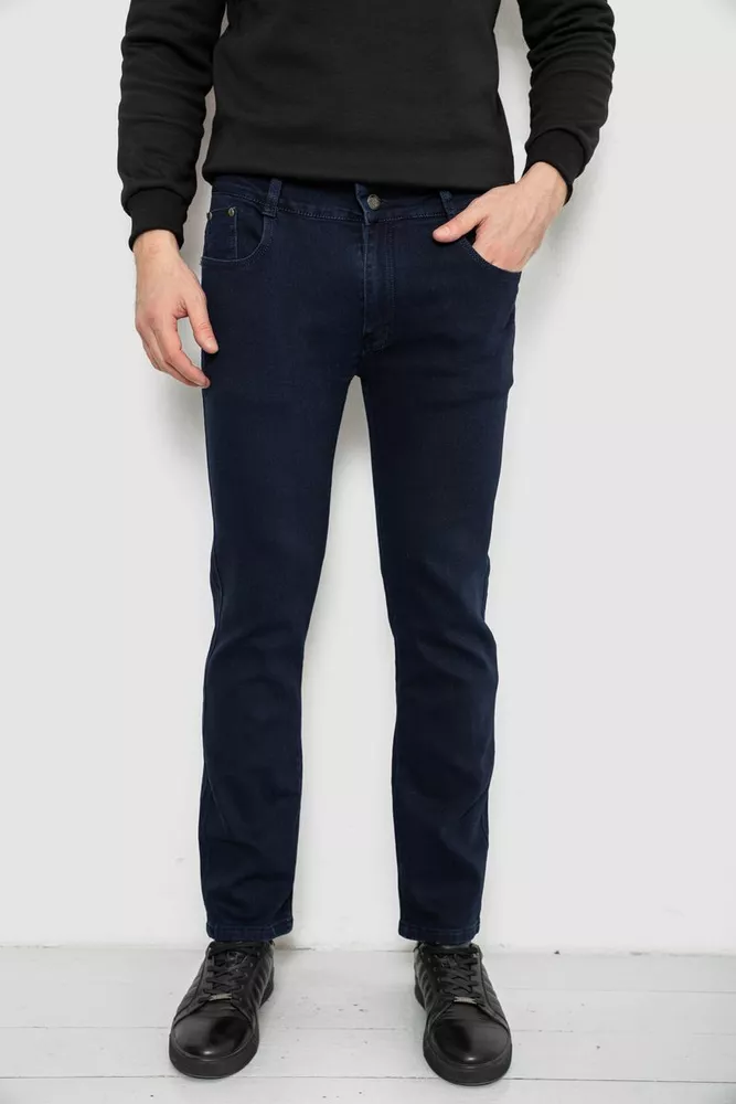 Купить Джинсы мужские однотонные Straight, цвет синий, 244R1048 - Фото №1