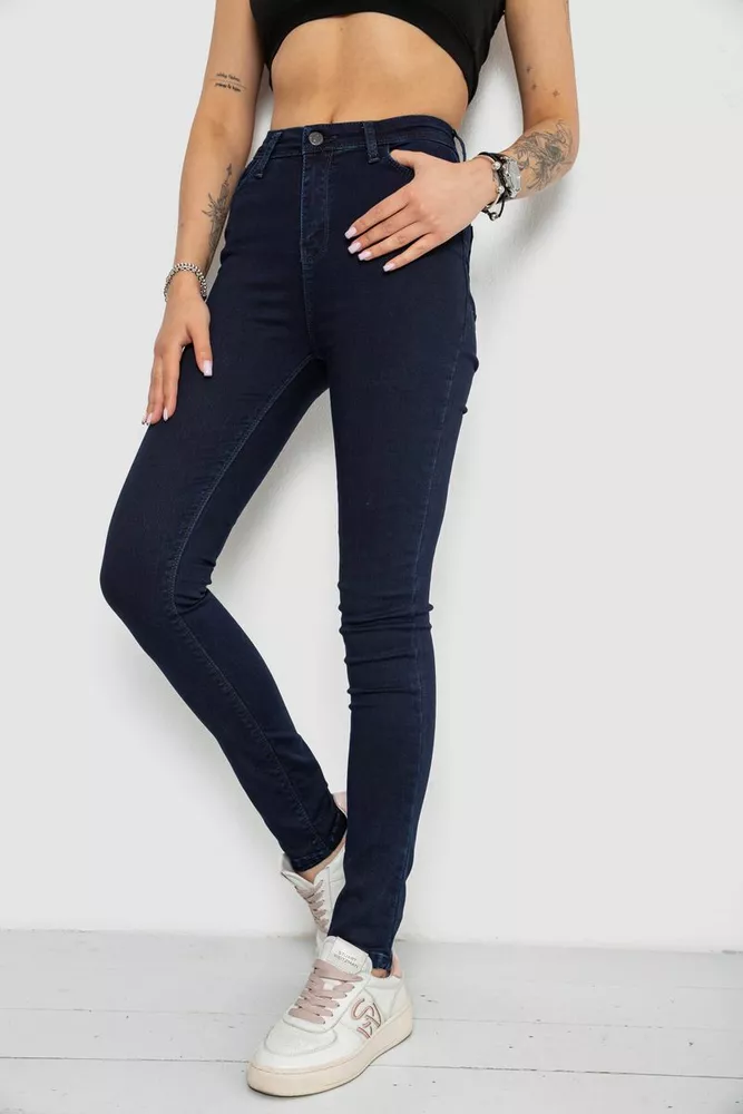 Купити Джинси жіночі Skinny стрейч, колір синій, 182R9584 - Фото №3