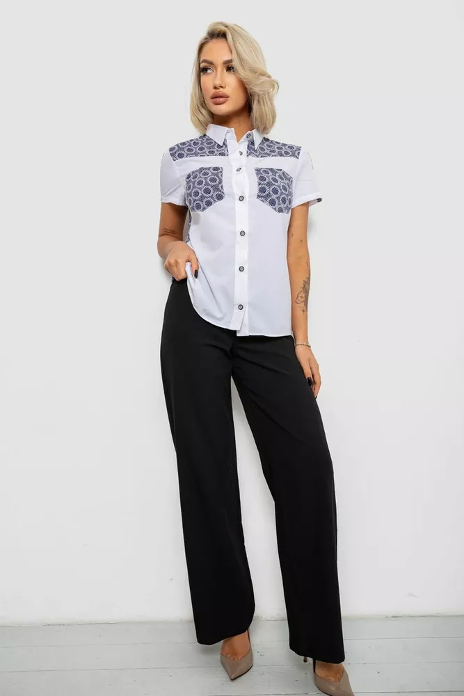 Купити Сорочка класична з принтом, колір синьо-білий, 230R7214-1 - Фото №2