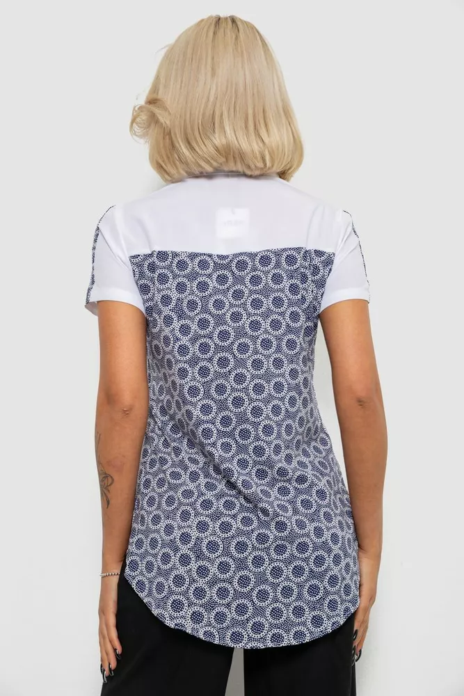 Купити Сорочка класична з принтом, колір синьо-білий, 230R7214-1 - Фото №4