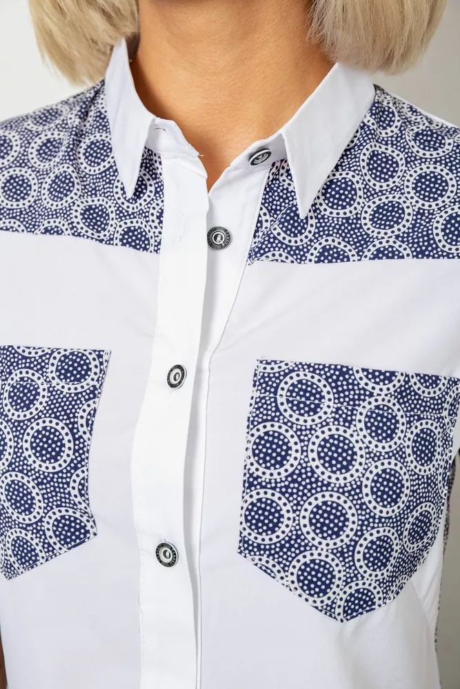 Купити Сорочка класична з принтом, колір синьо-білий, 230R7214-1 - Фото №5