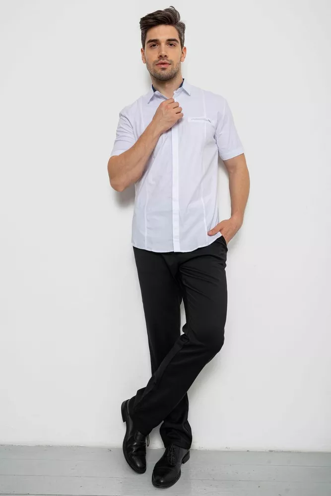 Купить Мужская рубашка с принтом, цвет белый, 186R7108 - Фото №2