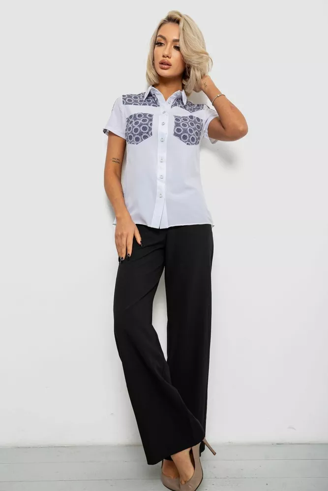 Купити Сорочка класична з принтом, колір білий, 230R7214-1 - Фото №2