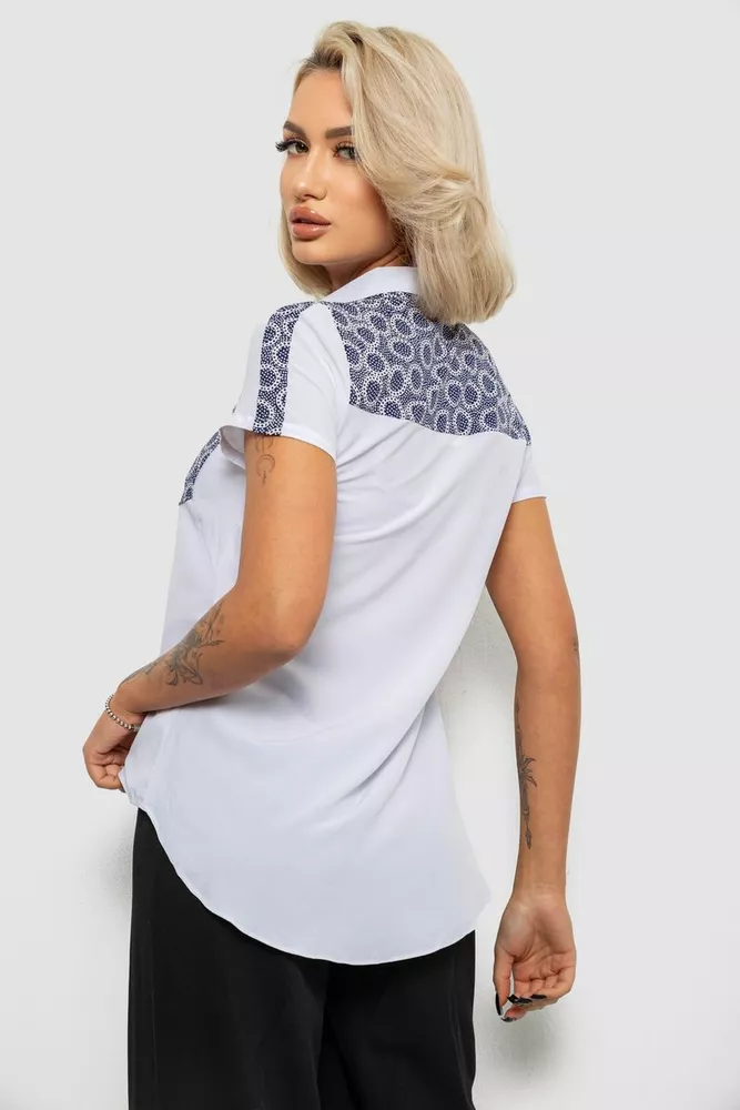 Купити Сорочка класична з принтом, колір білий, 230R7214-1 - Фото №4