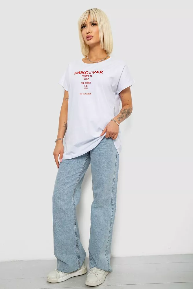 Купить Футболка женская с принтом, цвет белый, 244R2402 - Фото №2