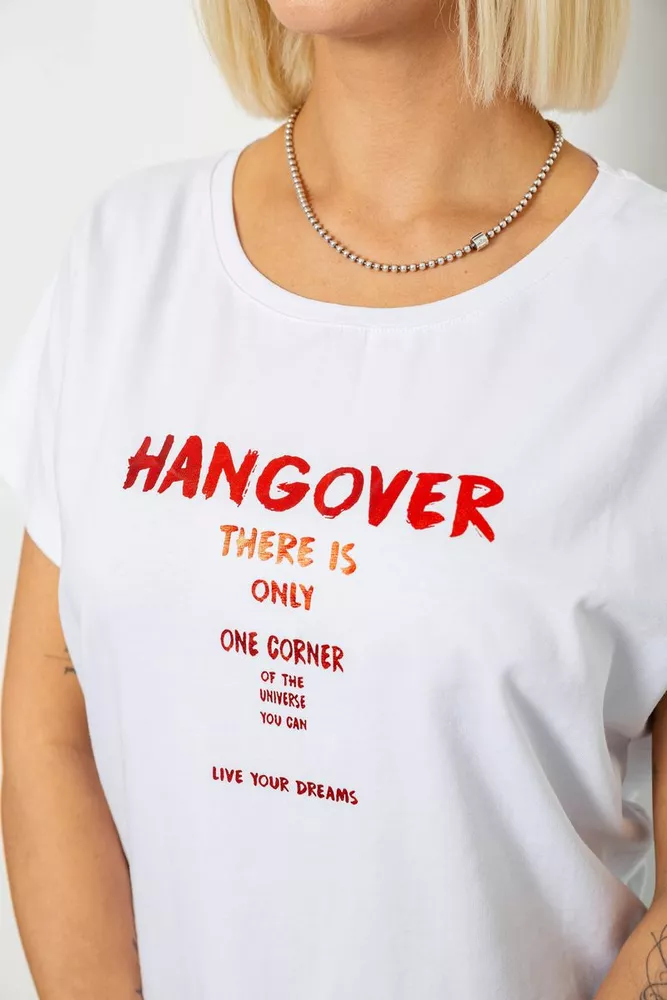 Купить Футболка женская с принтом, цвет белый, 244R2402 - Фото №5