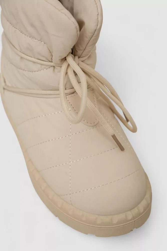 Купить Дутики женские зимние на меху, цвет бежевый, 248RFM19 - Фото №2