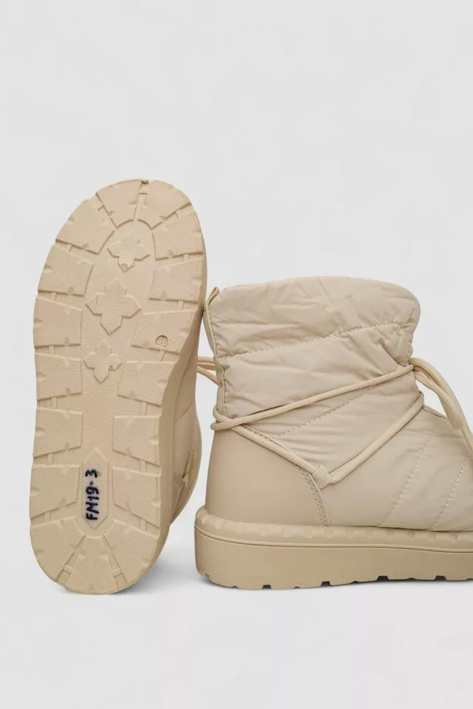 Купить Дутики женские зимние на меху, цвет бежевый, 248RFM19 - Фото №5