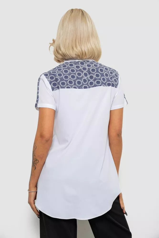 Купити Сорочка класична з принтом, колір біло-синій, 230R7214-1 - Фото №4